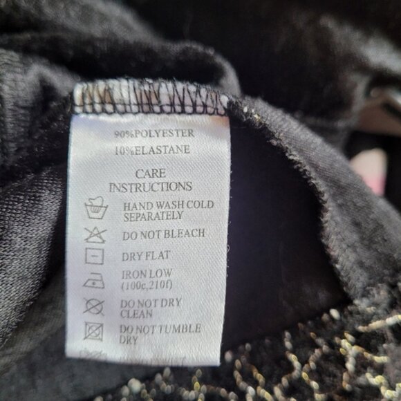 Motel rocks black and gold long sleeve textured crop top size xs - Picture 4 of 5